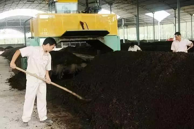 禽糞有機肥生產國家補貼對象、申報條件、流程、考核(圖1) 有機肥翻拋現場